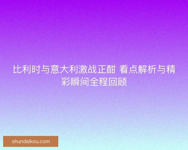 比利时与意大利激战正酣 看点解析与精彩瞬间全程回顾